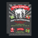 Invitation Chalkboard White Elephant Échange de cadeaux<br><div class="desc">Chalkboard White Elephant Gift Exchange Inviation Super Fun Christmas Gift Exchange invitations de fête avec Old Santa Claus et Vintage Elephant clip art avec de superbes graphiques et polices sur un arrière - plan de tableau noir fait dans un style poster. Idéal pour votre cool et hanche White Elephant Christmas...</div>