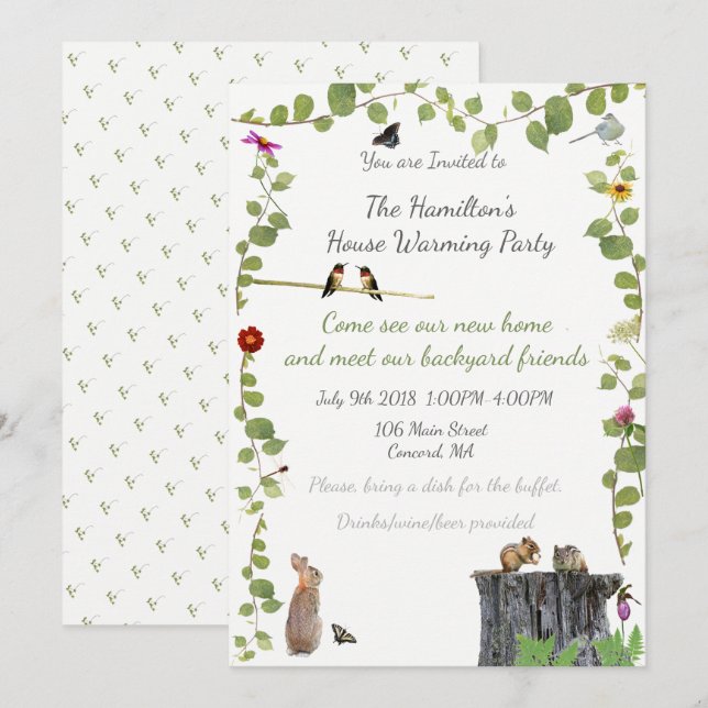 Invitation Chambre chauffant la partie extérieure : (Devant / Derrière)