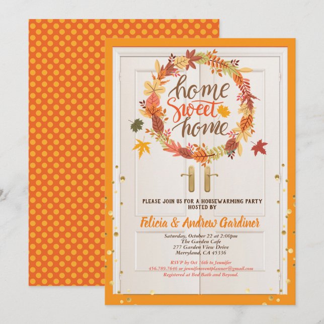 Invitation Chambre d'automne fête de réchauffement ouvert mai (Devant / Derrière)