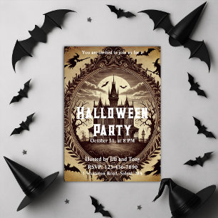 Invitation Chambre de l'Halloween victorienne gothique