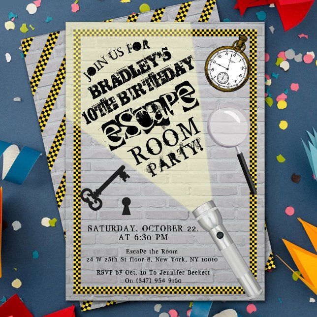 Invitation Chambre d'évasion moderne Fête n'importe quel âge  (Créateur téléchargé)