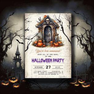 Invitation Chambre éffrayante Citrouilles Halloween Party