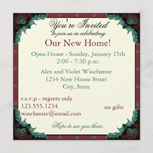 Invitation Chambre ouverte de Paisley/partie de pendaison de