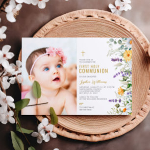 Invitation Chamomille & Eucalyptus Photo Première Communion S