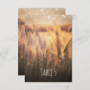 Invitation Champ de blé Mariage campagnard rustique Numéro du