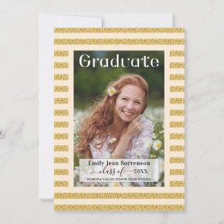 Invitation Champ de fleurs Gold Graduation Parade de voiture