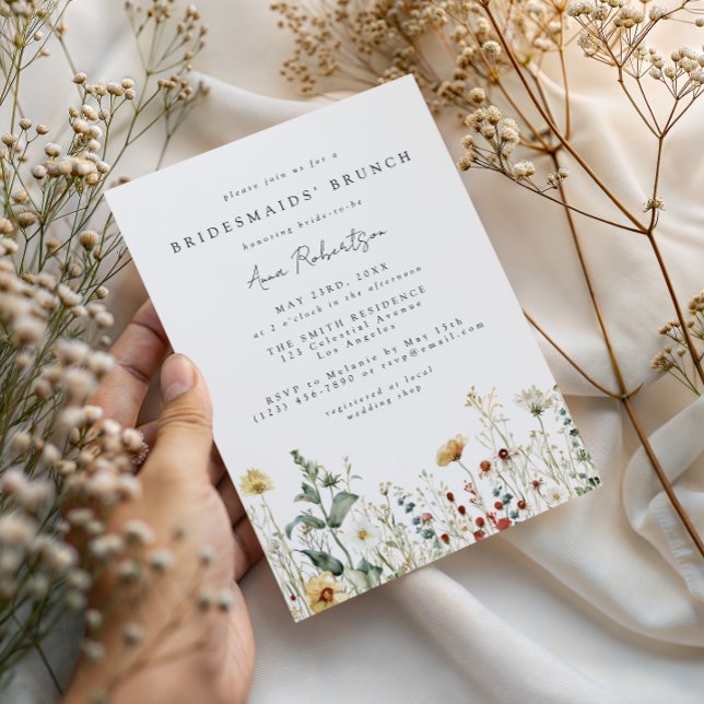 Invitation Champ de fleurs sauvages d'été pour le brunch des  (Créateur téléchargé)