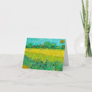 Invitation Champ de Van Gogh avec des iris près d'Arles