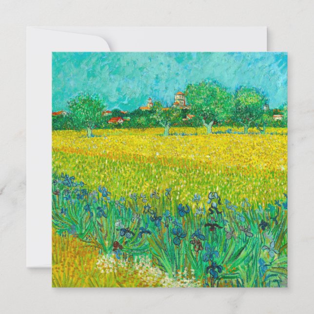 Invitation Champ de Van Gogh avec des iris près d'Arles (Devant)