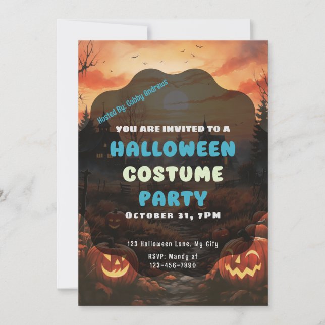 Invitation Champ déplaisant des lanternes Jack-O' Halloween (Devant)