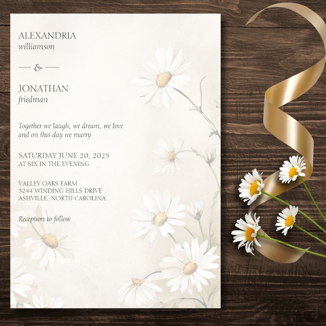 Invitation Champ Rustique de Marguerites Mariage  (Créateur téléchargé)