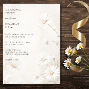 Invitation Champ rustique Mariage de marguerites
