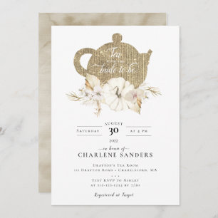 Invitation Champagne Autumn Bridal Tea Invitation