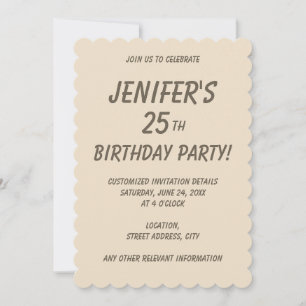 Invitation Champagne beige uni couleur unie