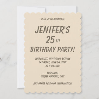 Invitation Champagne beige uni couleur unie