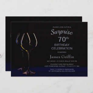 Invitation Champagne Black Blue Wine Surprise 70e anniversair