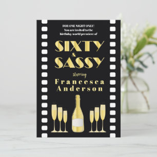 Invitation Champagne Black Gold Soty & Sassy 20s Style Film