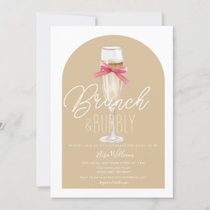 Invitation Champagne Boho Arch Brunch & Fête des mariées Bubb