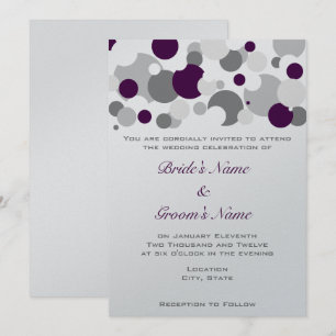 Invitation Champagne bouillonne pourpre/argent