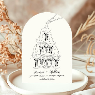 Invitation Champagne Bow Tower Économisez La Date Mariage