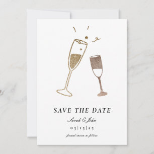 Invitation Champagne Capricieux Enregistrer la Date