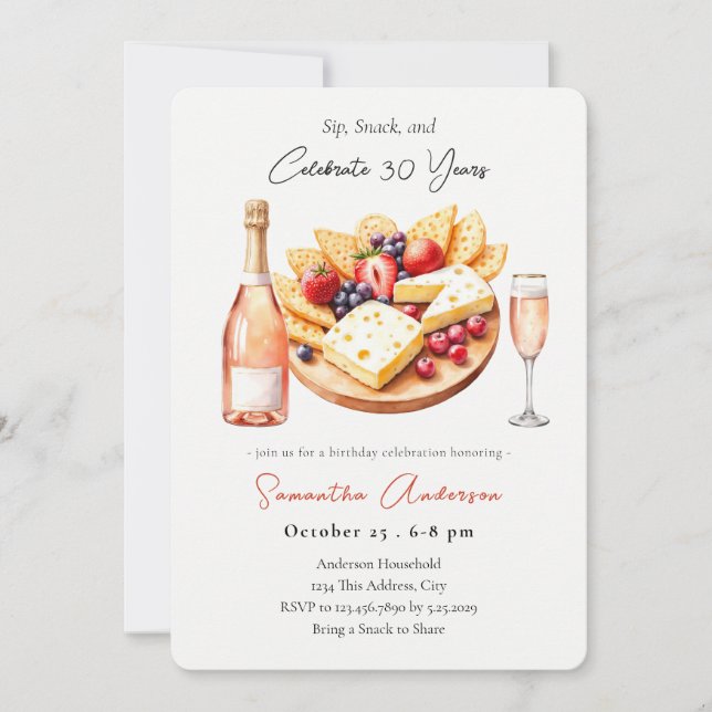 Invitation Champagne & Charcuterie 30e anniversaire Sip, Snac (Devant)