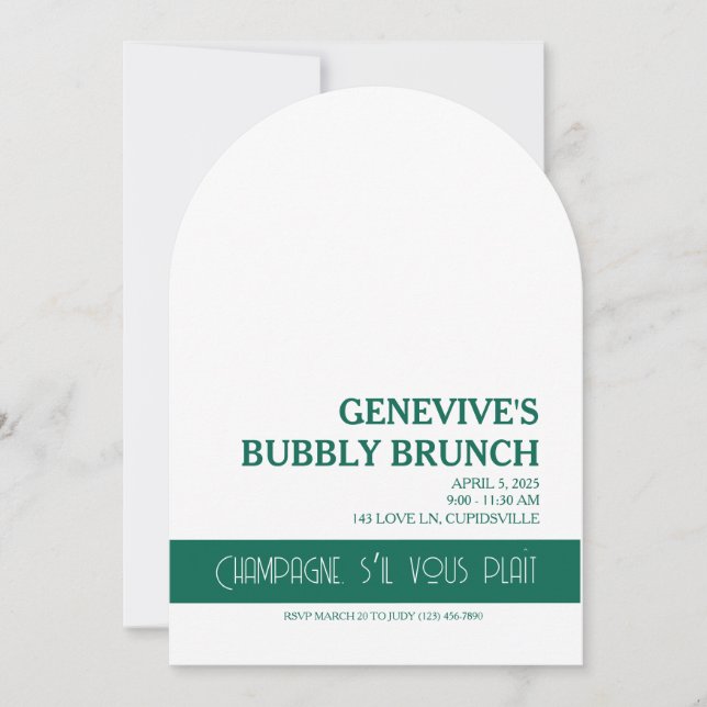 Invitation Champagne Coquette (Devant)