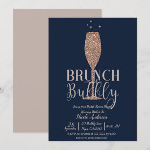 Invitation Champagne de la Marine rose Bubbly Bridal Brunch
