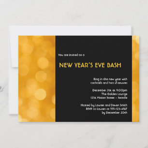 Invitation Champagne doré fête jaune
