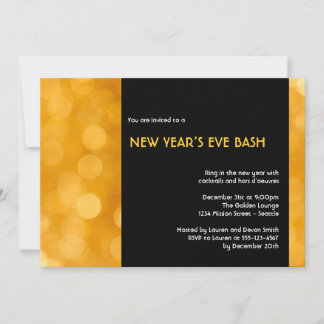 Invitation Champagne doré fête jaune