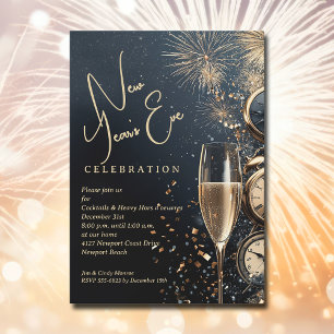 Invitation Champagne élégant pour la Saint-Sylvestre