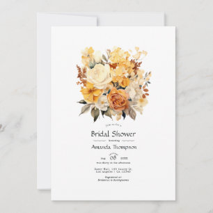 Invitation Champagne et Fête des mariées florale d'ivoire
