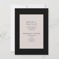 Champagne et Mariage noir Élégante répétition Invi