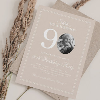 Invitation Champagne | Fête d'anniversaire surprise pour 90 a