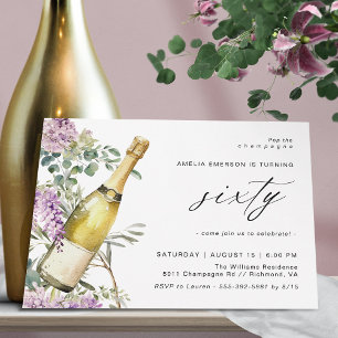 Invitation Champagne   Fun Elegant Women's 60th Birthday