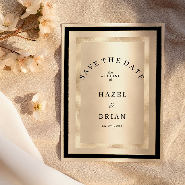 Invitation Champagne Gold Black Glamour Luxury Save the Date (Champagne Gold Black Glamour Luxury Save the Date )