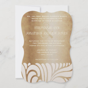 Invitation Champagne Gold Elegant Gold Ivoire Frotles