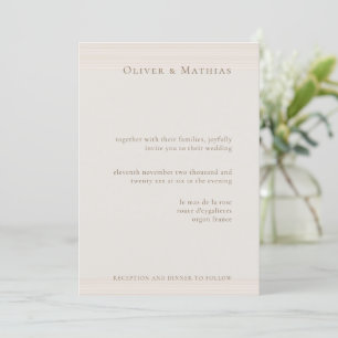 Invitation Champagne Gold Moderne Minimaliste Mariage élégant