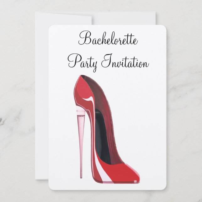 Invitation Champagne Heel Stiletto Bachelorette (Devant)