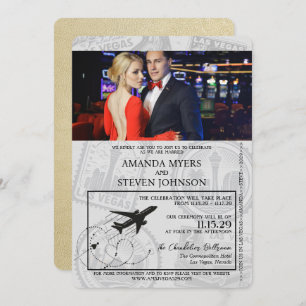 Invitation Champagne Las Vegas Passport Mariage