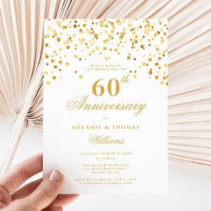 Invitation Champagne minimaliste 60e anniversaire de Mariage