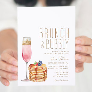 Invitation Champagne Pancake Brunch & Fête des mariées Bubbly