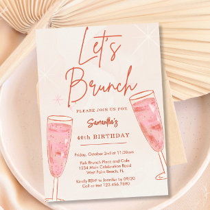 Invitation Champagne rose Bubbly Brunch N'importe quelle fête