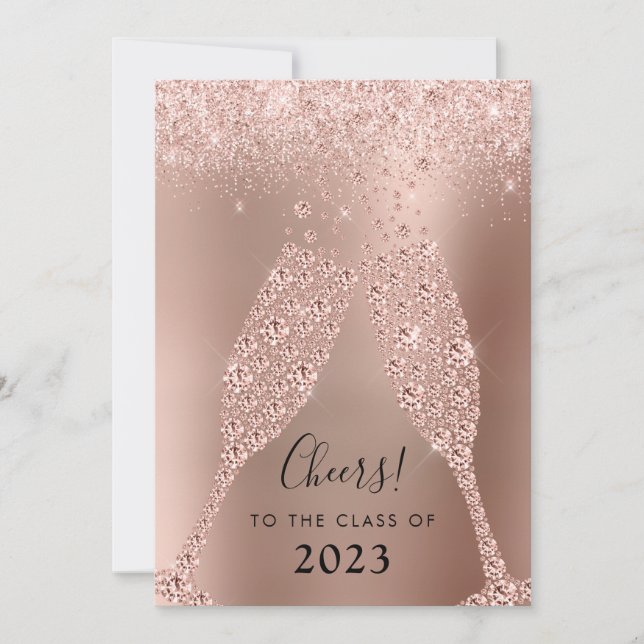 Invitation Champagne rose Gold Blush Pink (Devant)
