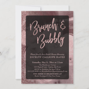 Invitation Champagne Rose Gold Parties scintillant Brunch & B