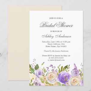 Invitation Champagne Rose violet Rose violet Fête des mariées