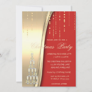 Invitation Champagne, Rouge, Gold Corporate Party