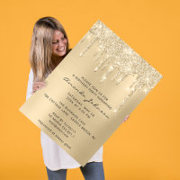 Champagne Sepia Gold Parties scintillant Effet Dri