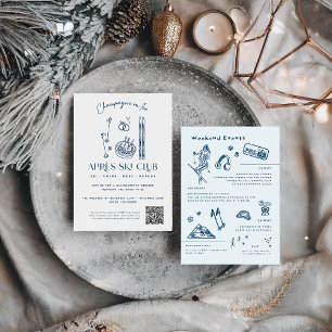 Invitation Champagne sur glace   Bachelorette Après Ski