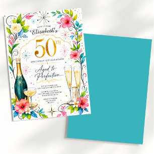 Invitation Champagne Vieilli à la Perfection 50e Anniversaire